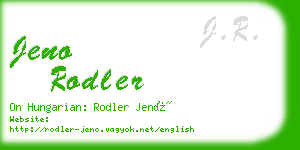 jeno rodler business card